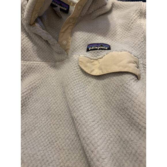 Patagonia Women’s Polartec retool Fleece Pullover Jacket Cream Beige Sz M Snap-T - Picture 4 of 11